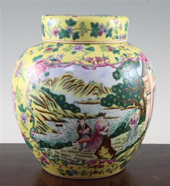 A Chinese famille rose ovoid jar, 25.5cm